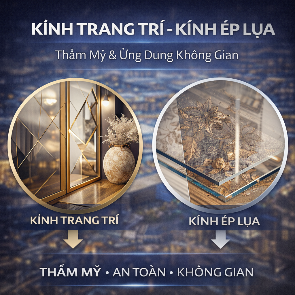 ✨ KÍNH TRANG TRÍ – KÍNH ÉP LỤA | THẨM MỸ & ỨNG DỤNG KHÔNG GIAN