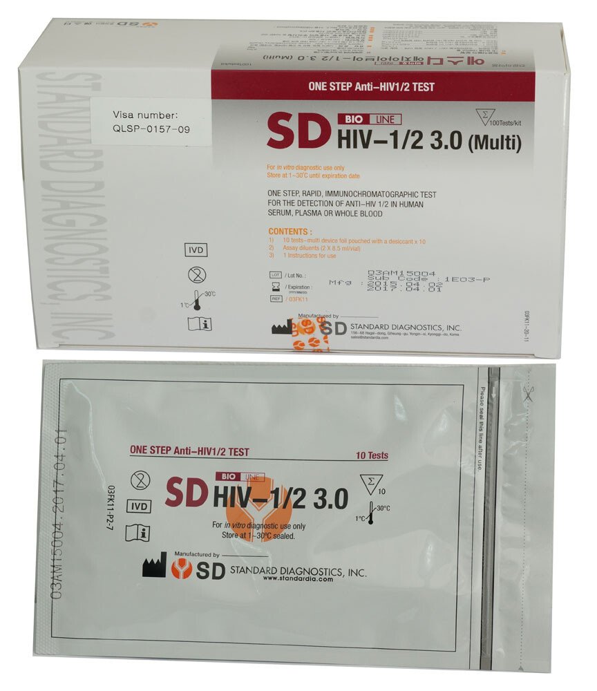 Kit chẩn đoán phát hiện HIV SD Bioline HIV 1/2 3.0 (Multi)