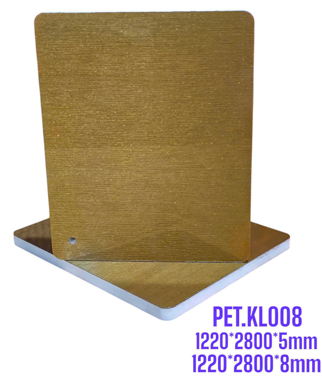 NTLK- Tấm ốp sợi than tre XƯỚC KIM LOẠI cốt trắng phủ PET 5mm