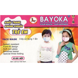 Khẩu trang kháng khuẩn trẻ em Bayoka