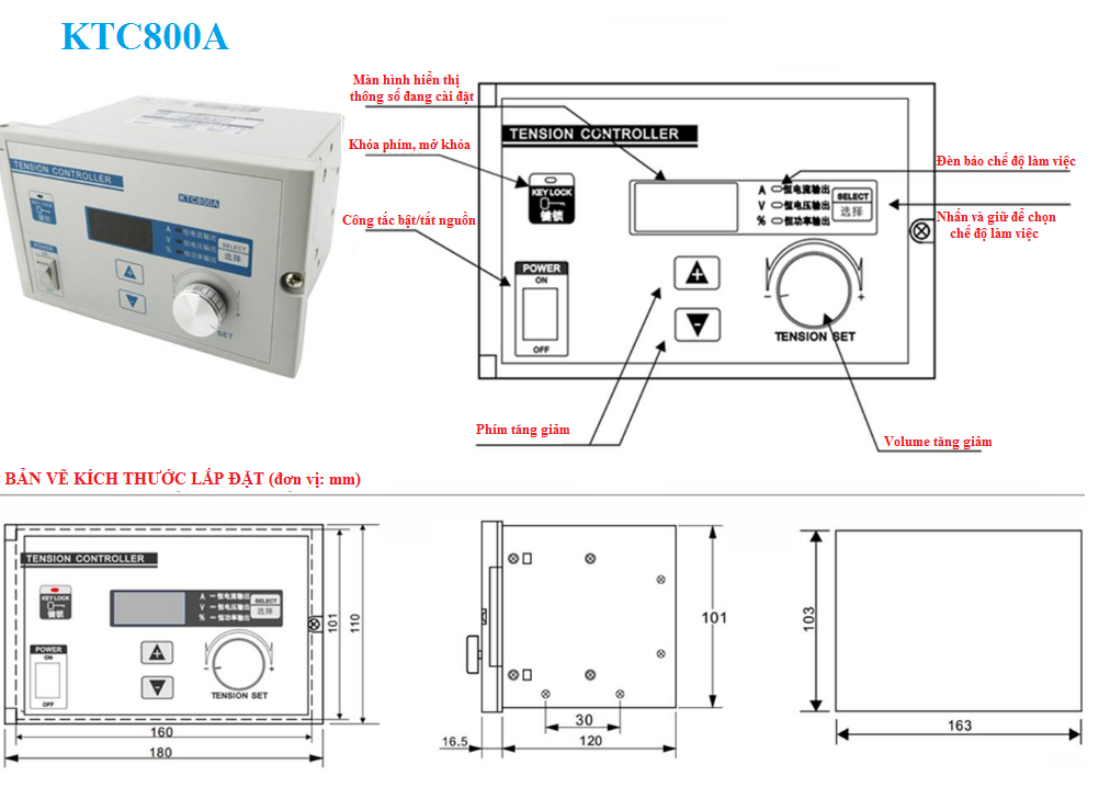 Tension Controller KTC800A ( 0-24VDC/4Ampe)