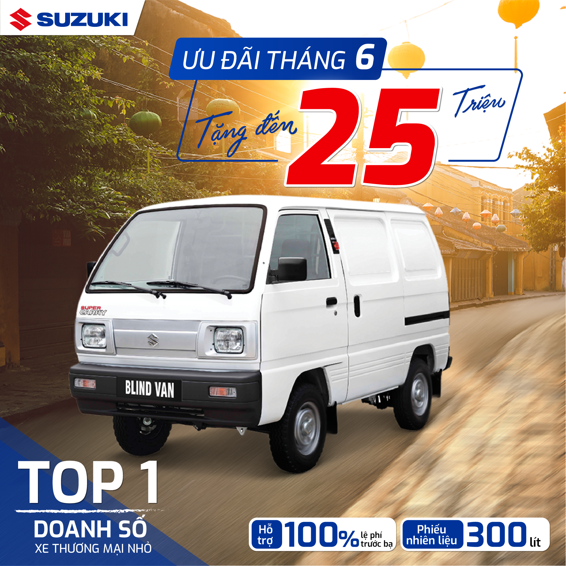 VIỆT NAM SUZUKI TUNG ƯU ĐÃI THÁNG 6 KHI MUA XE THƯƠNG MẠI, TẶNG 100% LỆ PHÍ TRƯỚC BẠ VÀ PHIẾU NHIÊN LIỆU 650 LÍT