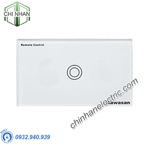 Công Tắc Cảm Ứng Chạm (Điều Khiển Bằng Remote Sóng Radio) Mặt 1 - KW-CT1B/W - KAWASAN
