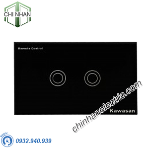 Công Tắc Cảm Ứng Chạm (Điều Khiển Bằng Remote Sóng Radio) Mặt 2 - KW-CT2B/W - KAWASAN