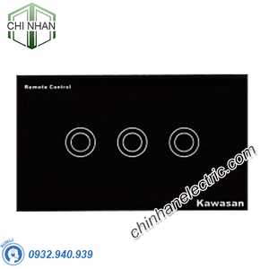 Công Tắc Cảm Ứng Chạm (Điều Khiển Bằng Remote Sóng Radio) Mặt 3 - KW-CT3B/W - KAWASAN