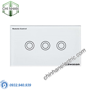 Công Tắc Cảm Ứng Chạm (Điều Khiển Bằng Remote Sóng Radio) Mặt 3 - KW-CT3B/W - KAWASAN