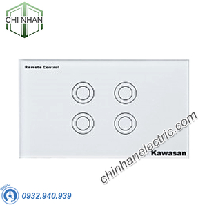 Công Tắc Cảm Ứng Chạm (Điều Khiển Bằng Remote Sóng Radio) Mặt 4 - KW-CT4B/W - KAWASAN