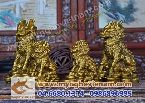 Kỳ lân đồng phong thủy cao 15cm, vật phẩm phong thủy trừ tà chiêu tài lộc