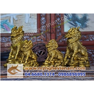 Kỳ lân đồng phong thủy cao 15cm, vật phẩm phong thủy trừ tà chiêu tài lộc