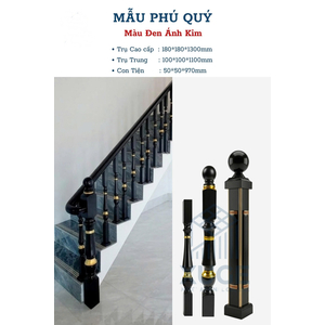Lan can cầu thang nhôm hệ Mẫu Phú Quý XUGE-BA08 HMO