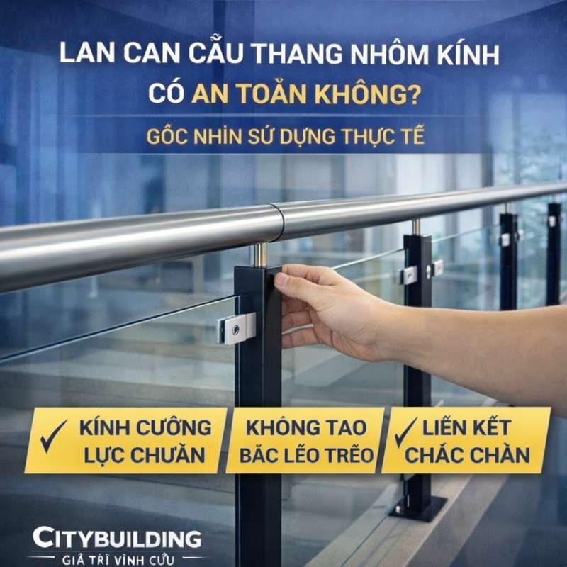 LAN CAN CẦU THANG NHÔM KÍNH CÓ AN TOÀN KHÔNG? GÓC NHÌN SỬ DỤNG THỰC TẾ | CITYBUILDING