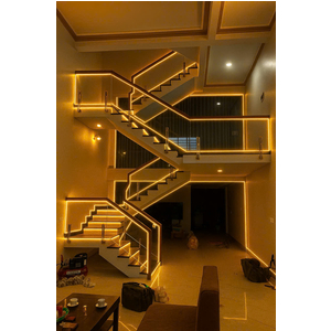 🔖 LẮP ĐẶT CẦU THANG KÍNH ĐÈN LED VÀNG CITYBUILDING | GIẢI PHÁP SANG TRỌNG – CHUẨN THI CÔNG CAO CẤP