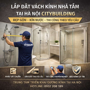 LẮP ĐẶT VÁCH KÍNH NHÀ TẮM TẠI HÀ NỘI CITYBUILDING – ĐẸP GỌN, KÍN NƯỚC, THI CÔNG THEO YÊU CẦU