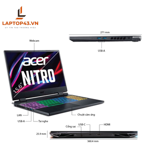 Laptop Acer Nitro 5 Tiger AN515-58-769J core i7-12700H/ 8GB/ 512GB/ RTX3050 4GB/ 15.6”FHD 144HZ (BH hãng đến 6/25)