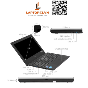 Laptop Acer TravelMate B3 TMB311 N5030/4GB RAM/256GB/11.6HD/Win 11/Đen)