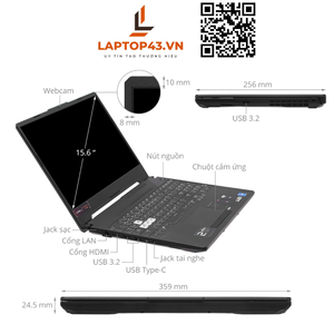Laptop Asus FX506HCB-HN144W core i511400H/ 8gb/ 512gb/ RTX 3050/ FullAC