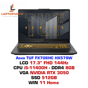 Laptop Asus TUF FX706HC - HX579W i5 - 11400H RAM 8GB SSD 512GBrtx3050 4gb 17.3inch