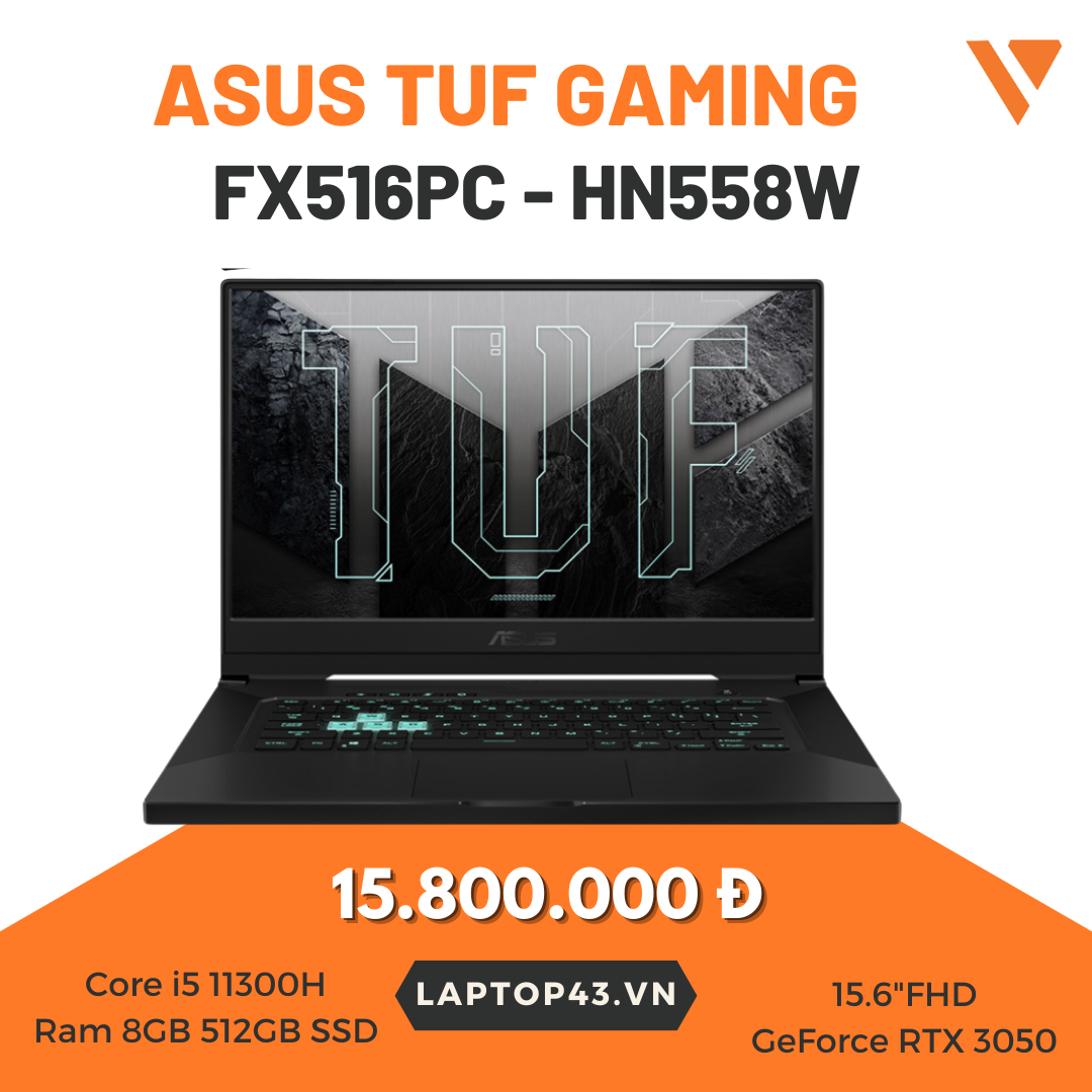 Laptop Asus TUF Gaming FX516PC - HN558W i5 11300H/8GB/512GB SSD/15.6FHD/GeForce RTX 3050