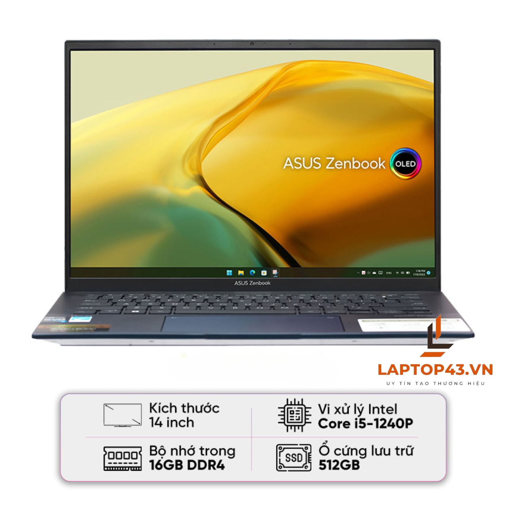 Laptop Asus Zenbook UX3402ZA core i5-1240P/ Ram 16GB/ SSD 512GB/ 14inch 2,8K Oled