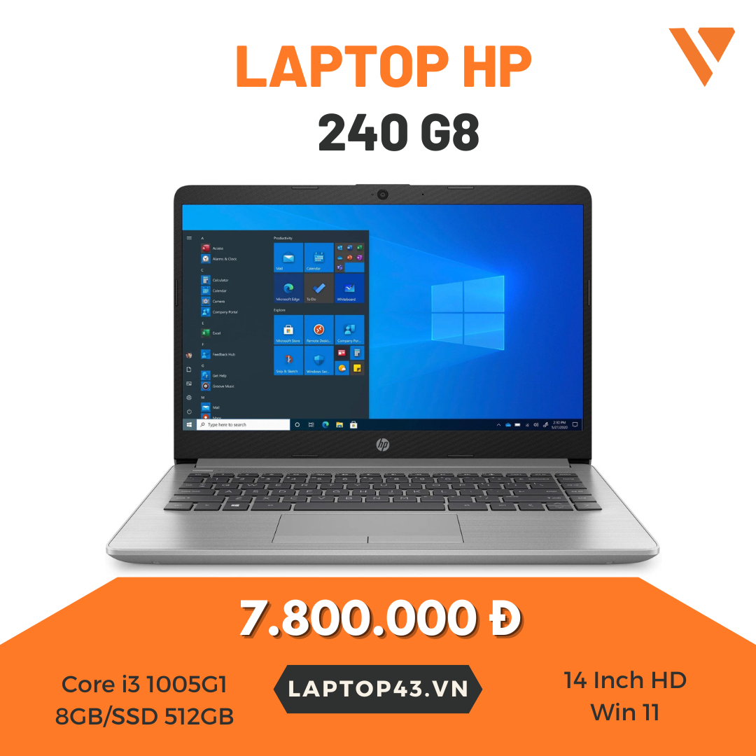 Laptop HP 240 G8 i3 1005G1/8GB/SSD 512GB/14HD/Win 11