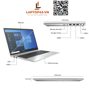 Laptop HP ProBook 450 G8 (2H0W1PA) (i5 1135G7/8GB RAM/256GB SSD /15.6 FHD/MX450 2GB/FP/Win/Bạc)