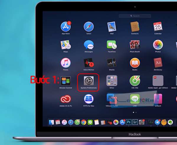 Mở tab ứng dụng và tìm kiếm System Preferences. Mở tab ứng dụng và tìm kiếm System Preferences.