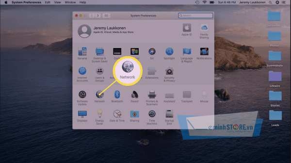 Chọn biểu tượng Network. Chọn biểu tượng Network.