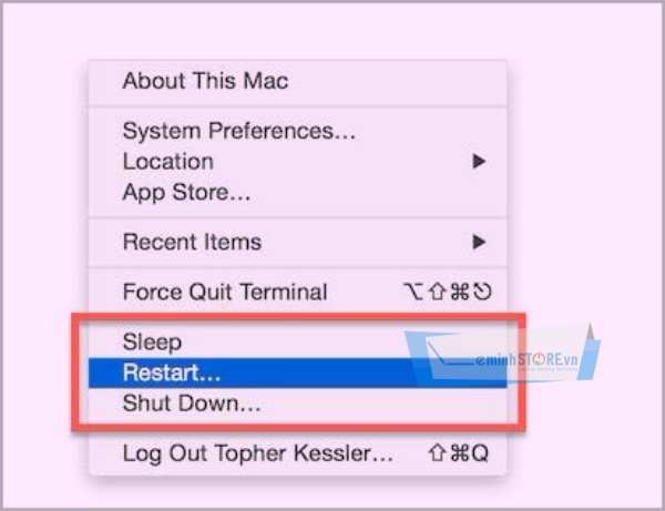Cách khởi động lại laptop MacBook Cách khởi động lại laptop MacBook