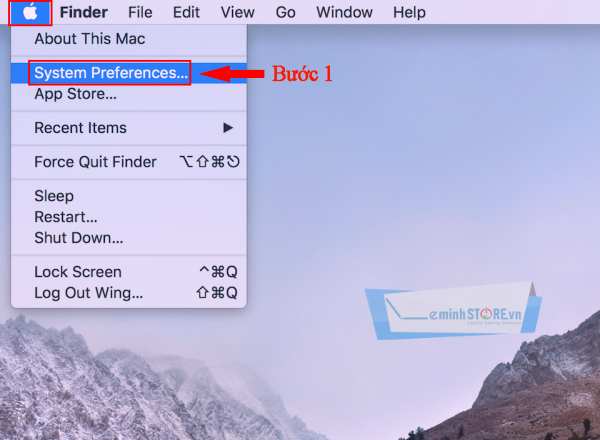 Truy cập vào mục System Preference Truy cập vào mục System Preference