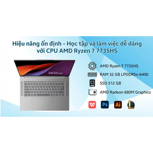 Lenovo IdeaPad Slim 5 15ARP10 83J3001DVN (Ryzen™ 7-7735HS | 16GB | 512GB | AMD Radeon™ 680M | 15.1inch WQXGA OLED | Win 11 | Xám tại Đà Nẵng