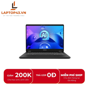 Laptop Msi Prestige 14 AI Studio C1VEG-056VN Core Ultra 7-155H/ Ram 32gb/ SSD 1TB/ RTX4050/ 14” 2,8K/ FullAC