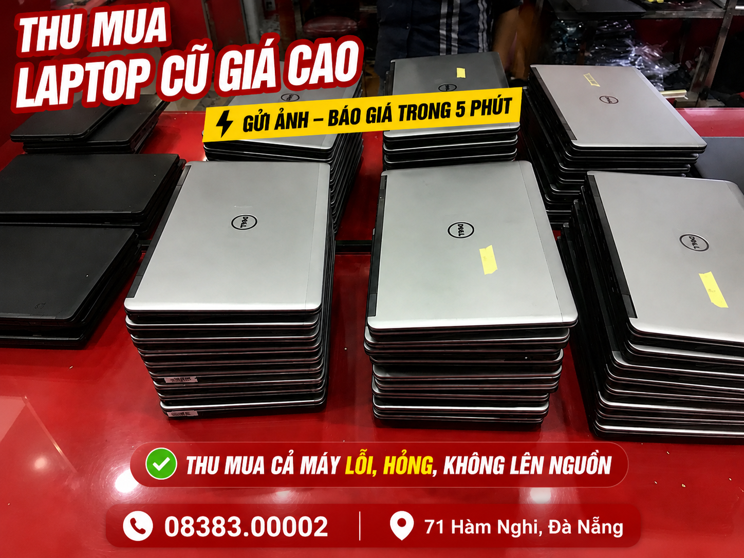 Thu mua laptop cũ Đà Nẵng giá cao tại 71 Hàm Nghi