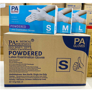 Găng tay cao su y tế latex có bột PA Gloves (Malaysia)