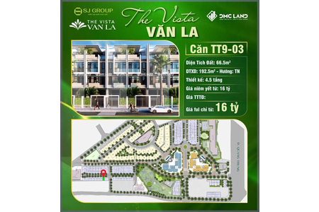 Liền Kề The Vista Văn La – Căn Liền Kề TT9-03 Siêu Đẹp, Cơ Hội Sở Hữu Giá Tốt Nhất Thị Trường Hà Đông