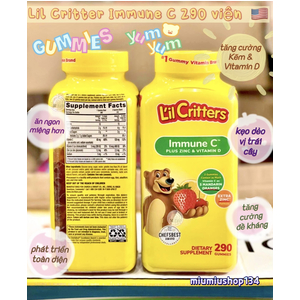 Kẹo gấu Lil Critter Gummie Immune 290 viên 🇺🇸