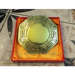 Gương đồng bát quái phong thủy đk 12cm treo cửa nhà
