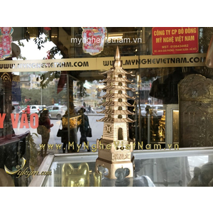 Tháp văn xương cao 26cm 7 tầng bằng đồng đúc tinh xảo