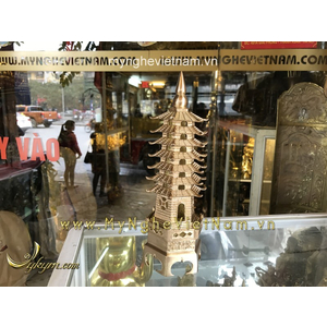 Tháp văn xương cao 26cm 7 tầng bằng đồng đúc tinh xảo