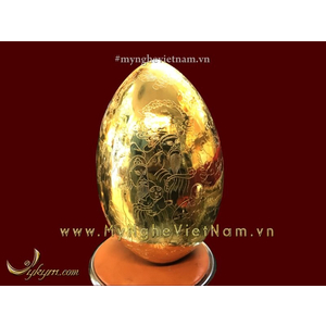 Quả trứng tam tinh phúc lộc thọ bằng đồng cao 45cm