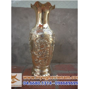 Lọ hoa, bình hoa bằng đồng, đôi lục bình bày phòng khách