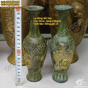 Lọ hoa đồng Tùng Hạc lọ giả cổ xanh rêu