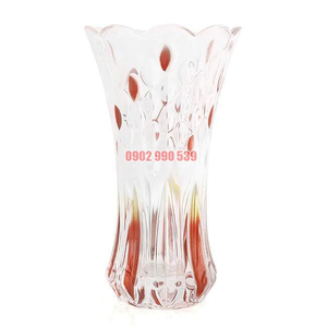 LỌ HOA THỦY TINH 25CM (TRẮNG ĐỎ)