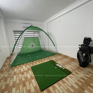 Combo Lồng Tập Golf + Thảm Swing 150x150cm, Bộ Chơi Golf Giá Rẻ Tại Nhà Tặng Kèm Bóng Và Tee