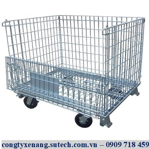 Lồng trữ hàng có bánh xe, chân