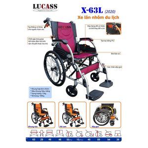Xe lăn nhôm du lịch Lucass X-63L