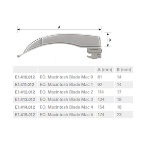 Lưỡi đèn đặt nội khí quản ánh sáng lạnh Led Luxamed (lưỡi cong)