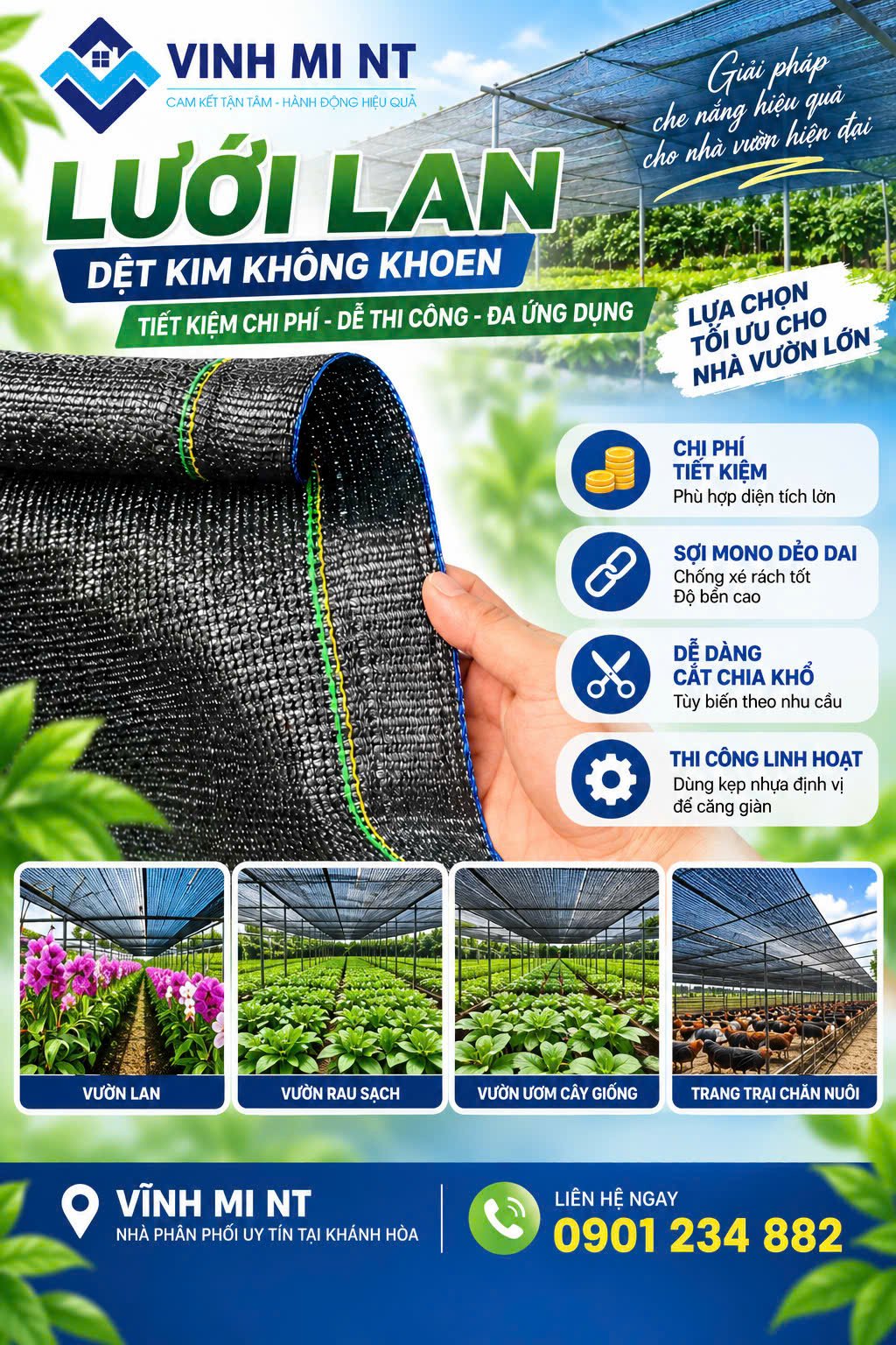 Lưới lan dệt kim không khoen ( Gói )