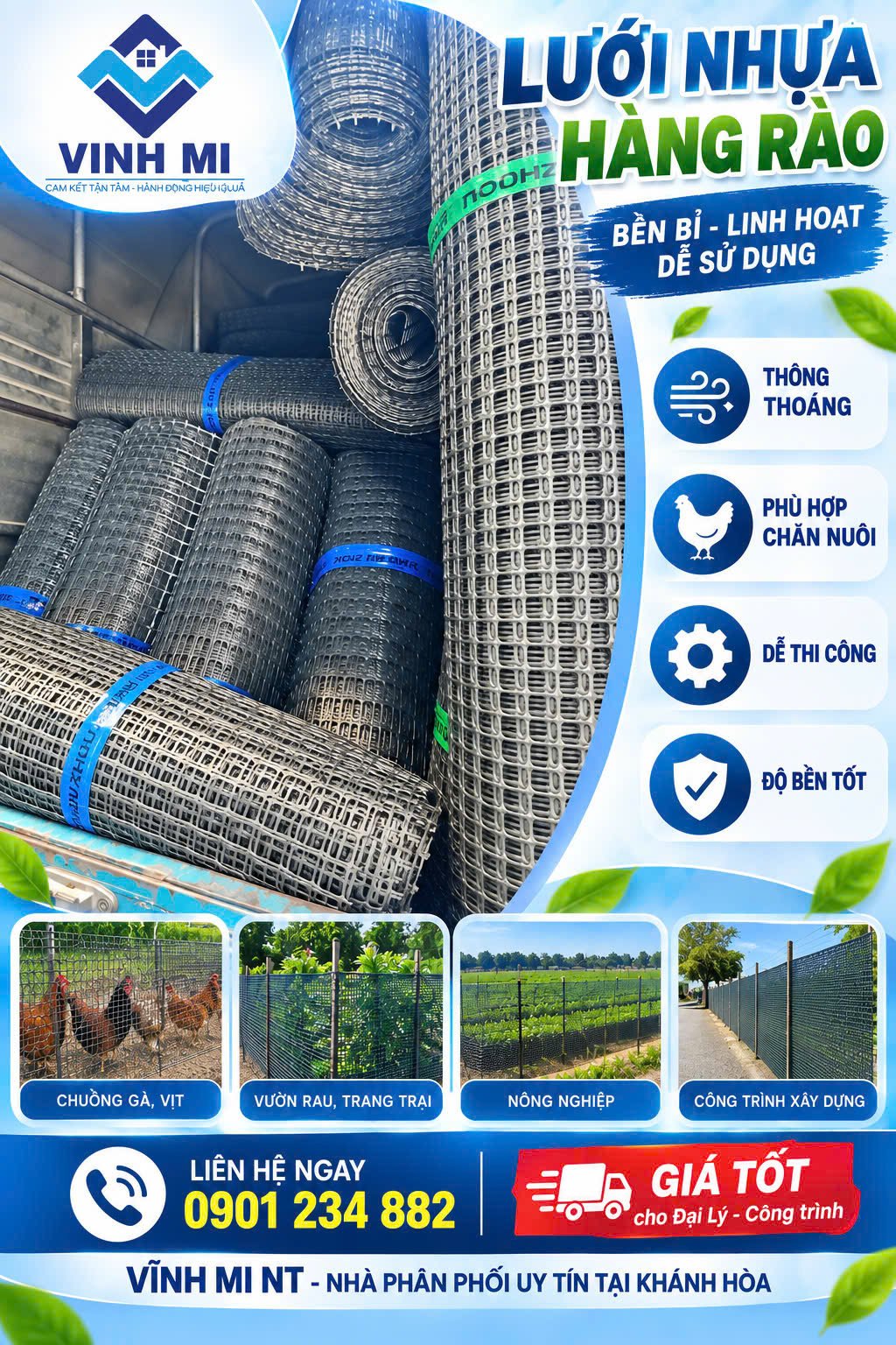 Lưới rào nhựa Vĩnh Mi NT ( Khánh Hòa)