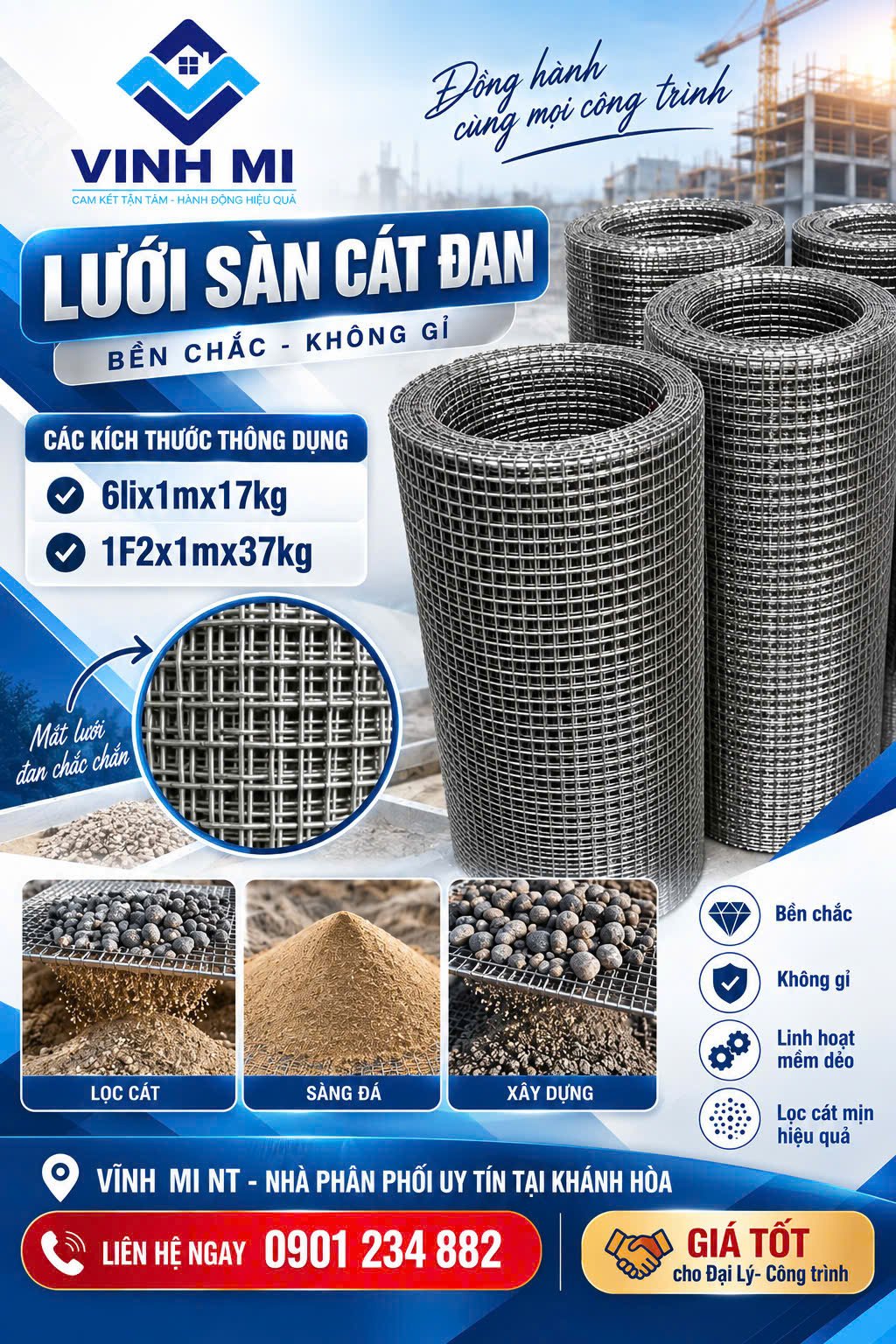 LƯỚI SÀN CÁT ĐAN (6 lix1mx17kg , 1F2x1mx37kg )