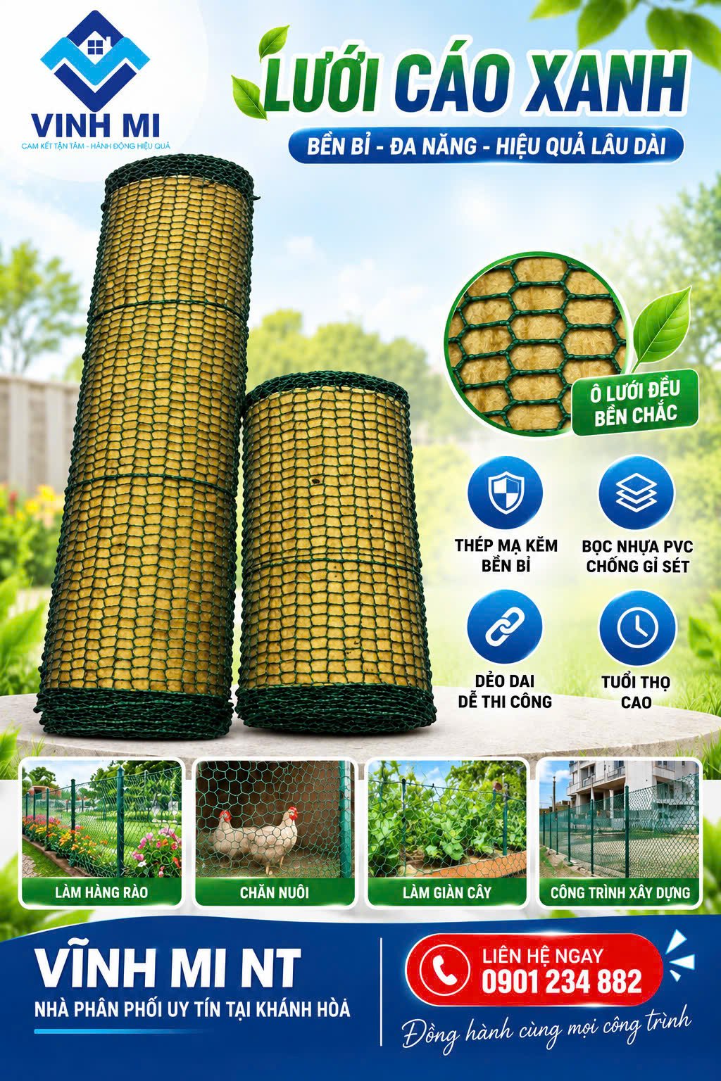 Lưới thép mắt cáo bọc nhựa